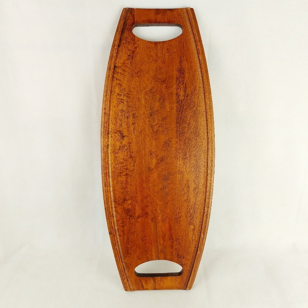 Vintage Wood Baribocraft Canada Serving Tray Surfboard Serving Plateau